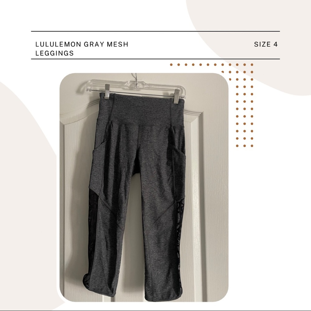 Lululemon Gray Mesh Leggings